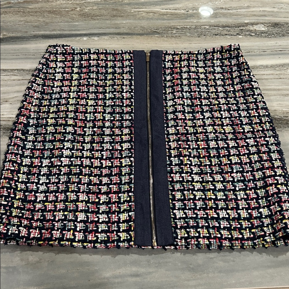 Esprit NWOT  Colorful Tweed Skirt with Front Zipper Sz 8 sexy mini skirt